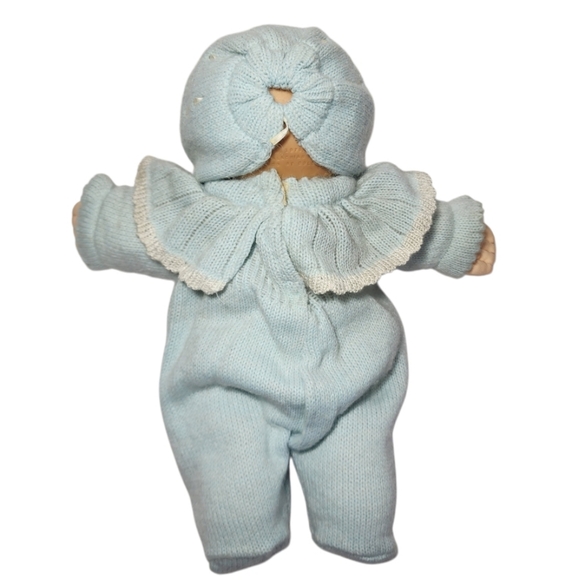 Vtg 1980's Cabbage Patch Kids Freckle Freckled Face Baby Doll Blue Sweater - Picture 5 of 11